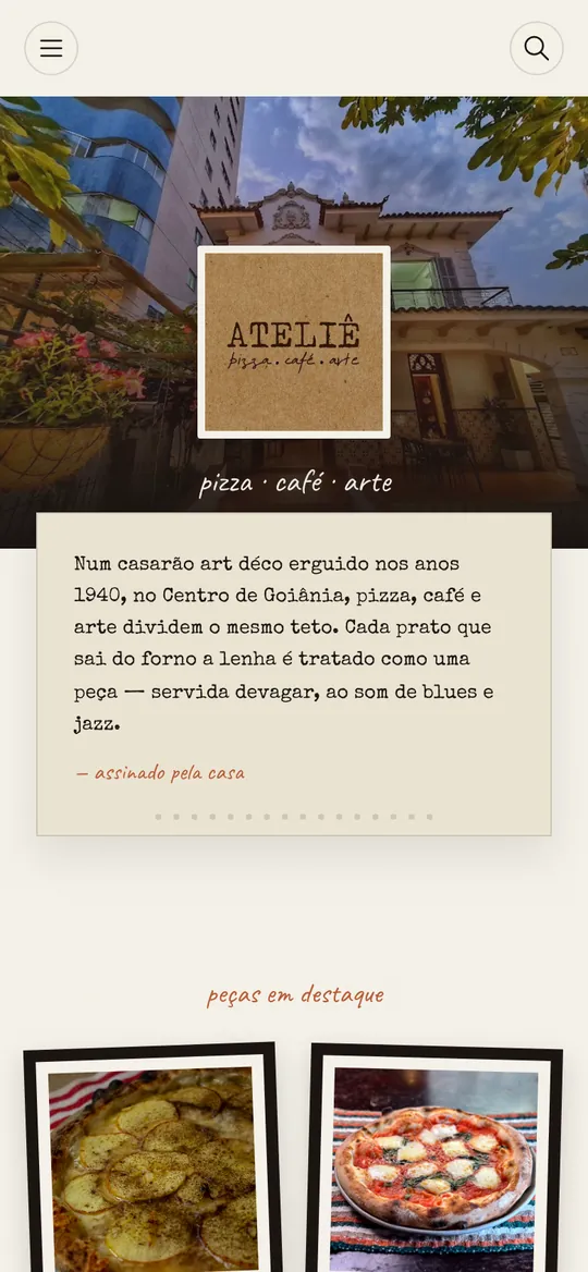 Ateliê digital menu by DotMenu