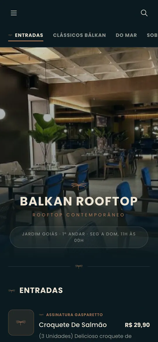Balkan Rooftop digital menu by DotMenu