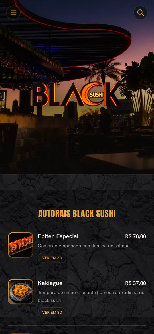 Black Sushi digital menu by DotMenu