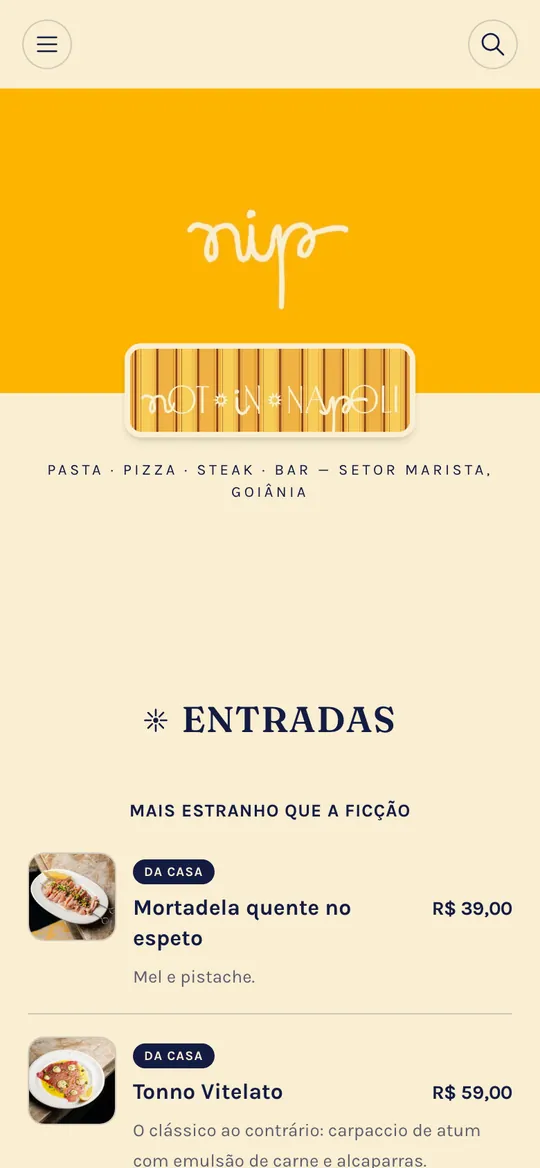 NIP digital menu by DotMenu